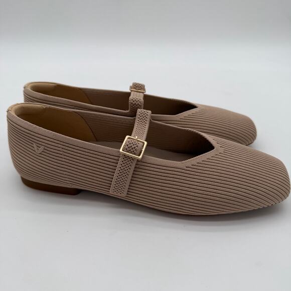 Vivaia Margot Mary Jane Comfort Old Money Washable Arch Support Flats Almond 9W - Picture 1 of 8